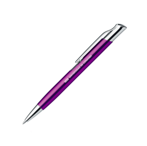 Boligrafo Metalico Pulsador Morado