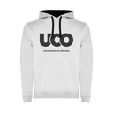 [UCO1067BLS] Sudadera Capucha Bicolor Blanca (S)